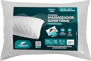 Travesseiro Ortopédico Massageador Super Firme Alivio do Stress Fibrasca 50x70 Branco