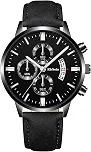 Relógio de Negócios Masculino Elegante Relógio de Pulso de Quartzo Com Pulseira de Couro 30M à Prova d'água Calendário Luminoso Analógico para Homens Relógios Luxuosos