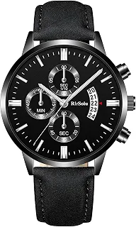 Relógio de Negócios Masculino Elegante Relógio de Pulso de Quartzo Com Pulseira de Couro 30M à Prova d'água Calendário Luminoso Analógico para Homens Relógios Luxuosos