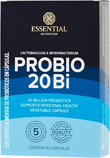 Probio 20bi Essential Nutrition – 30 Cápsulas | Suplemento com 20 bilhões de UFC, Fórmula Vegana, Sem Glúten, Sem Lactose
