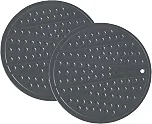Protetor de Silicone Atóxico para Fogão de Indução Naxos - Conjunto com 02 unidades – Resistente até 240 °C, Antiderrapante. Produção Nacional, almofada protetora contra riscos. Cor: Preto