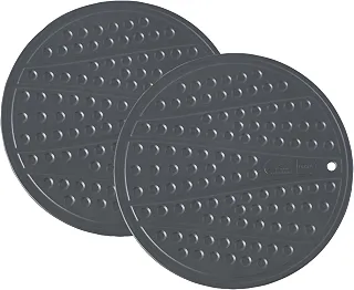 Protetor de Silicone Atóxico para Fogão de Indução Naxos - Conjunto com 02 unidades – Resistente até 240 °C, Antiderrapante. Produção Nacional, almofada protetora contra riscos. Cor: Preto