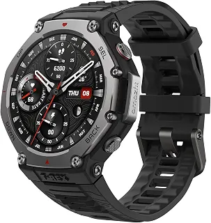 Amazfit T-Rex 3 Relógio Inteligente Robusto/Militar 48mm, GPS, Mapas Offline, Longa Vida da Bateria,328 Pés Resistente à Água, 170 Modos de Fitness/Desporto (preto)