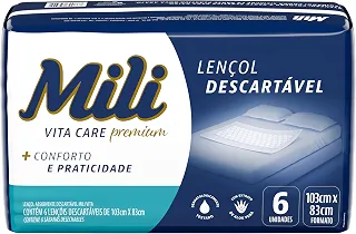 Lençol Absorvente Descartável para Adultos Mili, 6 Unidades