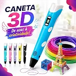 Caneta 3D Profissional adulto e infantil com Display LED + Kit Filamentos Coloridos | Brinquedo Educativo Criativo para Crianças e Adultos
