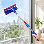 Rodo Limpa Vidros com Cabo Ajustável de 42 a 72 cm, Limpador de Janelas e Vidros, Rodinho para Limpeza de Superfícies, Prático e Funcional