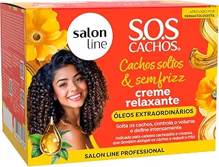 Salon Line S.O.S Cachos Creme Relaxante com Óleos Extraordinários, 200g, Kit Profissional para Cabelos Cacheados