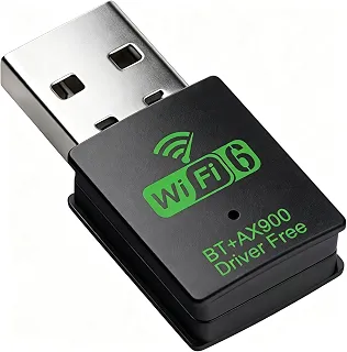 Adaptador USB Wi-Fi 6 AX900 com Bluetooth 5.4, 2 em 1, Dual Band, Dongle sem Fio para PC
