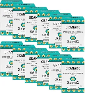 Granado Sabonete Glicerinado Terrapeutics, Chá Branco, 90g, 12 Unidades