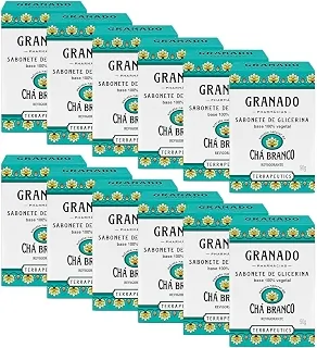 Granado Sabonete Glicerinado Terrapeutics, Chá Branco, 90g, 12 Unidades