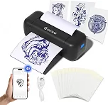 Mini Impressora de Estêncil de Tatuagem Bluetooth com 20 Folhas de Tatuagem 3', para Tatuagens Temporárias, Artistas e Iniciantes-C3