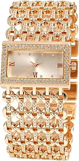 Relógio Feminino Cravejado 'Pure Glam' – Luxo, Elegância e Brilho – Aço Inoxidável – Quartzo – Dourado