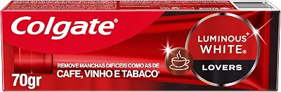 Colgate Creme Dental Clareador Luminous White Lovers Manchas de Café 70g