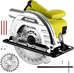 DESOON Serra Circular Elétrica 1400W Profissional, Motor em Cobre, Corte Real 65mm, Base de Aço com Disco 185mm7.1/4 Pol e Guia Paralela