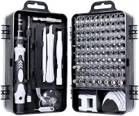 Conjunto de Chaves de Fenda de Precisão 115 em 1 Kit Ferramentas Reparo com Driver Magnético para Celular PC iPhone Notebook Console Óculos Câmera Bolsa Portátil Inclui 98 Bits Acessórios