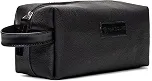 Necessaire Masculina Couro Legítimo Premium Viagem Higiene Pessoal Resistente Luxo (Preto)