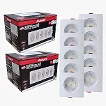 Kit 10 Spots LED Embutir Quadrado Avant 5W 6500k - Iluminação para Gesso, Sala e Cozinha/Direcionável, Luz Branca, Bivolt