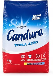 Lava Roupas Sabão Em Pó Tripla Ação 4KG Candura