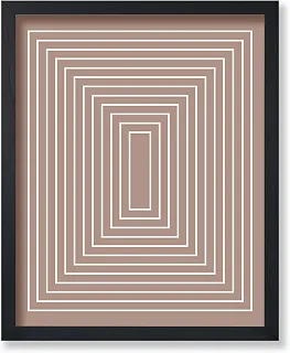 Poster Master Pôster retangular - Impressão geométrica marrom - Arte de linha - Arte de ilusão de ótica - Arte mínima - Arte moderna - Arte abstrata - Ótima decoração de parede para sala de estar ou