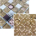 Pastilha De Vidro Cristal Piscina Sauna Cozinha Banheiro Revestimento Decora��o Bronze Mescla 30x30cm La Bella Griffe