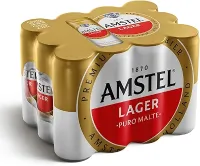 Amstel Cerveja Lager Puro Malte, Lata 350ml, Pack 12 Unidades