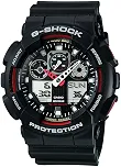 Relogio Masculino Casio G-shock Anadigi Ga-100-1a4dr - Preto/vermelho