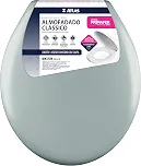 Atlas - Assento Sanitário Plástico Almofadado Clássico com Kit de Fixação, Cor Cinza