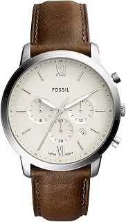 Neutra Relógio cronógrafo masculino com pulseira de aço inoxidável ou pulseira de couro genuíno
