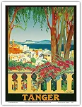 Tangier (Tanger) Marrocos - Pôster de viagem vintage mundial por Manuel Diaz Merry c.1928 - Impressão de arte mestre - 22,86 cm x 30,48 cm