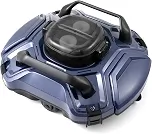 Robô Aspirador de Piscina Sem Fio, Limpeza Automática, Motor Duplo, Estacionamento Automático, para Piscinas Acima do Solo/Enterradas (Azul)
