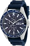 Relógio masculino Aviator 45 mm silicone quartzo, azul (modelo: 38401), Azul