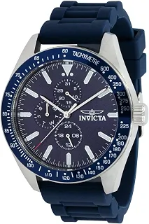 Relógio masculino Aviator 45 mm silicone quartzo, azul (modelo: 38401), Azul