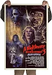 Pôster Autoadesivo 60x90cm - A Hora do Pesadelo 3, Freddy Krueger, Filme de Terror Clássico, Horror Anos 80, Decoração Geek, Cinema Cult