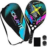 Raquete Beach Tennis 22mm Kit Completo Capa Protetora Overgrip Munhequeira