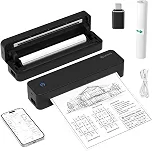 Impressora Térmica Portátil Sem Fio, Conexão Bluetooth e USB, Impressora Sem Tinta para Casa, Escritório, Compatível com iOS, Android e Notebook (Preto)