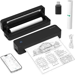 Impressora Térmica Portátil Sem Fio, Conexão Bluetooth e USB, Impressora Sem Tinta para Casa, Escritório, Compatível com iOS, Android e Notebook (Preto)