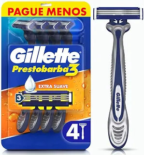 Aparelho de Barbear Descartável Gillette Prestobarba3, 4 Unidades