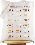 WZMPA Sacola de queijo, presente para amantes de queijo, tábua de queijo do mundo, reutilizável, merchandising