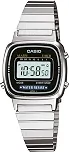 Relógio de Pulso Casio Feminino Vintage Prata Mini LA670WA-1DF.