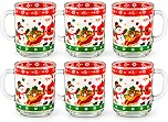 Kit de Canecas de Natal em Vidro 6 Peças 200ml