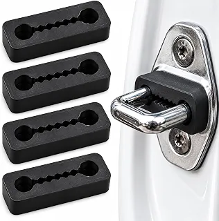 Kit 4 Amortecedores de Silicone para Fechamento de Portas de Carro, Protetor de Batente da Fechadura Automotiva, Antirruído Anti-Impacto Universal, PRETO