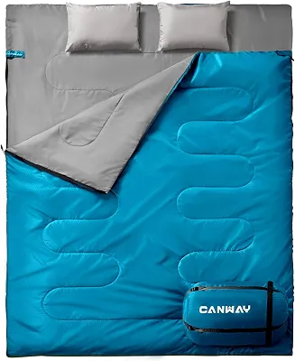 CANWAY Saco de dormir duplo, sacos de dormir para 2 pessoas para adultos, saco de dormir tamanho queen com 2 travesseiros para acampamento, mochila leve, impermeável, GG e 2GG