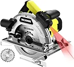 DESOON Serra Circular Profissional 1800w Real 7.1/4' 5500RPM Motor De Cobre Puro Com Laser E Guia - Corte Preciso 65mm Base Em Aço Robusta