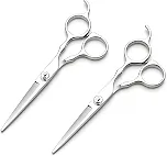 KIT 2 Tesoura Cabeleireiro Profissional 6' Aço Inoxidável Barbearia e Salão Corte Cabelo