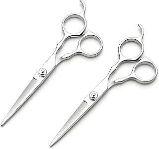 KIT 2 Tesoura Cabeleireiro Profissional 6' Aço Inoxidável Barbearia e Salão Corte Cabelo