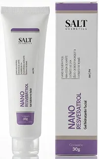Nano Resveratrol – Gel Hidratante Facial 30g – Com Rosa Mosqueta, Karité, Extrato de Uva e Romã – Rejuvenescedor, Regenerador e Antioxidante – Salt Cosmetics