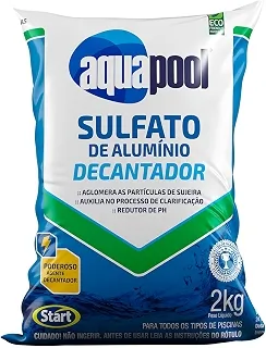 Sulfato de Alumínio Decantador Granulado Aquapool para Piscinas, 2kg | Decantação Rápida, Facilita a Aspiração, Leva a Turbidez e o Esverdeamento para o Fundo da Piscina