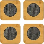 Kit 4 Peças Descanso de Panela em Bambu com Proteção Térmica Design Moderno Protege a Mesa de Panela e Travessa Quente Descanso de Bule de Chá e Chaleira 16,5 cm