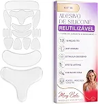 Kit 18 Adesivos Anti Rugas Silicone Rosto, Pescoço e Colo – Reutilizável 30x Lifting Enquanto Dorme Reduz Linhas de Expressão Skin Care Completo Muy Bela