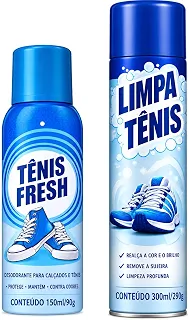 Kit Limpa Tênis Espuma + Tênis Fresh Desodorizante – Produto para Limpeza de Tênis e Eliminador de Odor para Calçados